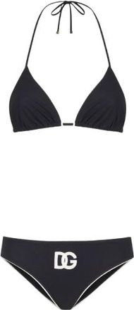 Dolce & Gabbana Black DG-Appliqué Triangle Bikini Size M