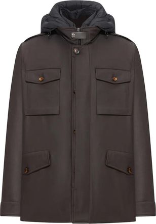 Moorer Giacca Isac con cappuccio - Marrone