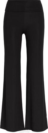 Tala Fold Over Flared-leg Stretch-modal Trousers - Black - S (UK8-10 / S)