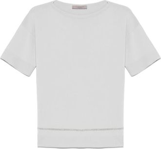 D.exterior Grijze Boothals Top met Monili Detail - Heren - T-shirts - Grijs - 2XL - Tops