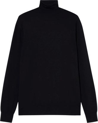 Brooks Brothers Truien & Vesten, Heren, Zwart, 2Xl, Wol, Merino Wol Trui met Col