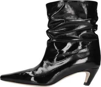 Msgm Enkellaarsjes - Dames - Laarzen met Hak - Zwart - 37 EU - Leer - Schoenen