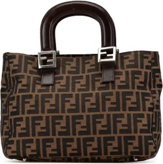 Fendi Pre-owned Handbags, female, Brown, Size: ONE SIZE Pre-owned Canvas handbags
