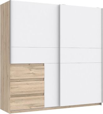 Home Heavenly Armario 2 puertas correderas + cajonera 200 cm blanco roble