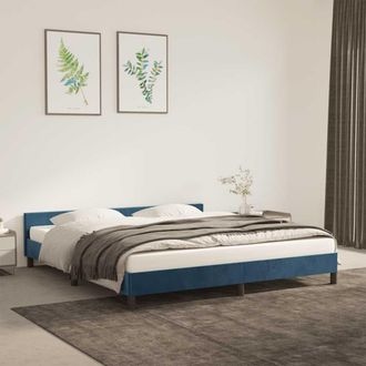 vidaXL Vidaxl - Estructura De Cama Sin Colch&oacute;n Terciopelo Azul Oscuro 180x200cm
