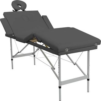vidaXL Vidaxl Camilla Masaje 4 Zonas Estructura Aluminio Antracita 186x68 Cm