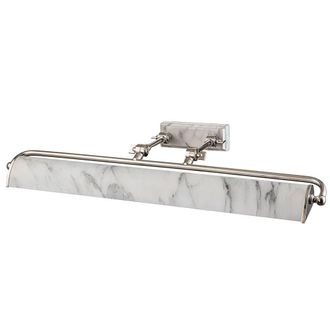 Netlighting Winchfield 4 Light Large Picture Light Nickel & White Marble in Grey