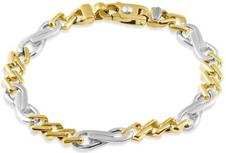 Pompeii3 Mens Figaro Link 14k Gold (40gram) or Platinum (65gram) 9.5mm Bracelet 8.25