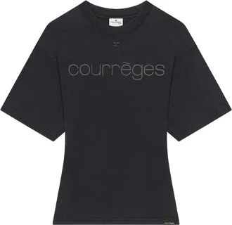 Courr&egrave;ges Logo-print Cotton T-shirt