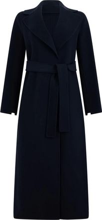 Max Mara Poldo Long Coat - Dames - Jas met riem - Blauw - XS - Wol - Jassen