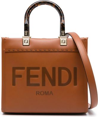Fendi small Sunshine leather tote bag - women - Calf Leather - OS - Brown