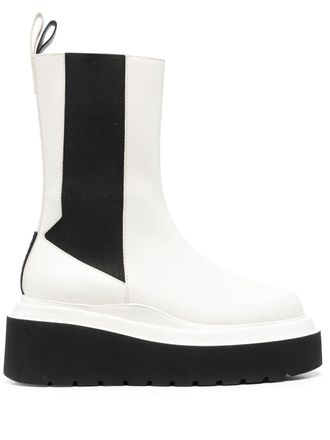 3Juin two-tone wedge Chelsea boots - White