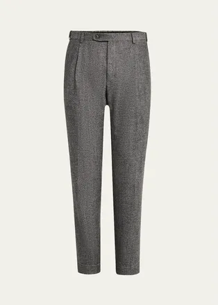 Brioni Mens Wool Flannel Trousers