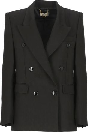 Elisabetta Franchi Blazer doppiopetto con revers a lancia - Nero