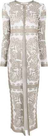 Valentino Garavani Geometric-Print Metallic-Finish Cape