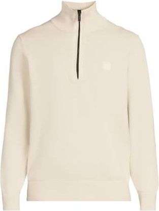 BOSS trui fijn gebreid lichtgeel