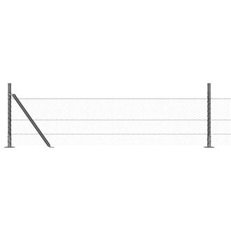 Berkfield Home Hexagon Fence Grey 0.5x100 m Steel