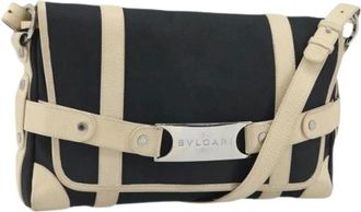 Bulgari Pre-owned Cross Body Bags, female, Black, Size: ONE SIZE Pre-owned Canvas Shoulder Bag
