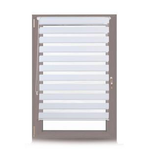 Relaxdays Relaxdays - 4 Estores Dobles De Sujeci&oacute;n Fija, Sin Perforaciones De Tela Blanco 86x156 Cm, Blanco