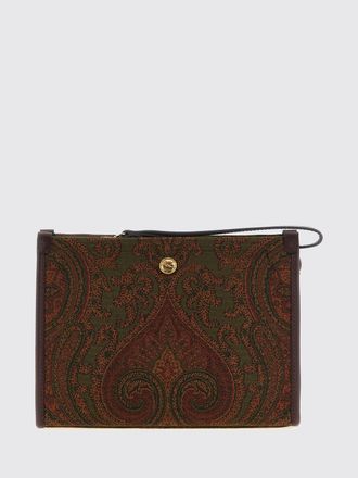 Etro Paisley Print Clutch with Pegaso Logo and Detachable Wrist Strap