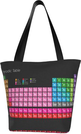 AOOEDM Periodic Table Of ElementsReusable Grocery Bag Shopping Bag Casual Shoulder Bag Handbag for Men Women ECO Market Bag Beach Bag Travel Totes
