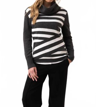 Marble Scotland Classic Fit Cowl Neck Sweater In Charcoal