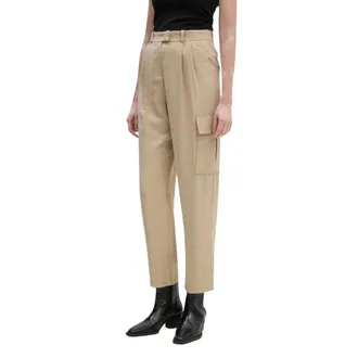 BA&SH Broeken, Dames, Beige, S, Leer, Loik Broek