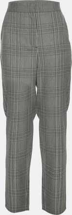Maje Grey Checked Gabbardine Trousers