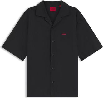 HUGO BOSS Oversized-fit shirt in paper-touch cotton
