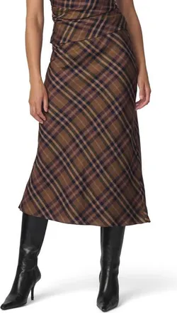 Joe's The Ines Midi Skirt in Camel Plaid at Nordstrom, Size X-Large