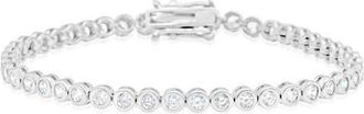 SHYMI Classic Bezel Tennis Bracelet in Silver/White at Nordstrom