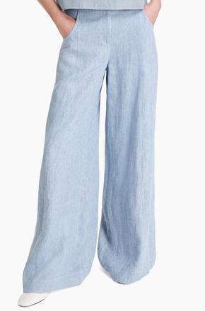 TWP Womens Demie High-Rise Wide-Leg Pant In Light Indigo