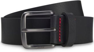 HUGO BOSS Italian-made belt in buffalo leather with logo buckle
