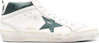 Golden Goose Cracked-effect Mid Star Sneakers