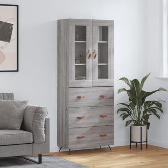 Berkfield Home Highboard Grey Sonoma 69.5x34x180 cm Engineered Wood
