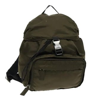 Prada Pre-owned Backpacks, female, Green, Size: ONE SIZE Pre-owned Vintage Nylon Backpack