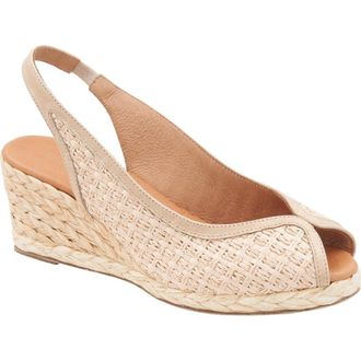 Andr&eacute; Assous Audrey Espadrille Wedge Sandal in Natural/platino at Nordstrom Rack, Size 11