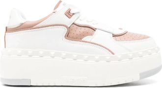 Valentino Witte leren sneakers met Rockstud details - Dames - Sneakers - Wit - 38 1/2 EU - Leer - Schoenen