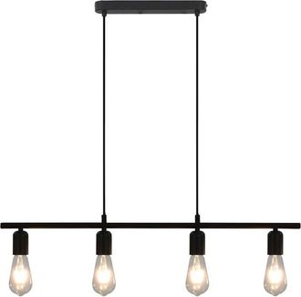 vidaXL Lampada da Soffitto con Lampadine 2 W Nero 80 cm E27 vidaXL