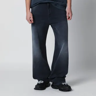 Balenciaga Wide-leg blue washed-effect jeans
