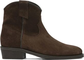 Via Roma 15 Suède laarzen met ritsdetail en Western-stijl - Bruin