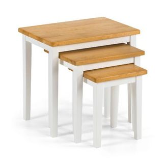 Julian Bowen Cleo Nest Of 3 Tables White Natural Oak - Julian Bowen | TJ Hughes