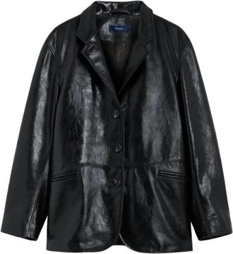 SOEUR Luciano Leren Jas - Dames - Leren en Su&egrave;de Jassen - Zwart - XS - Leer - Jassen