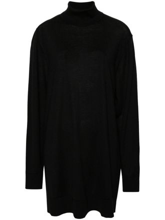 Helmut Lang Abito corto a collo alto - Nero