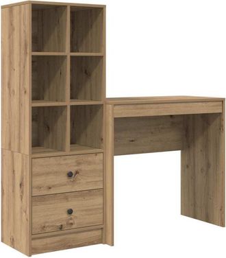 vidaXL Escritorio con almacenamiento con cajón 2 pcs Roble artisan Vidaxl