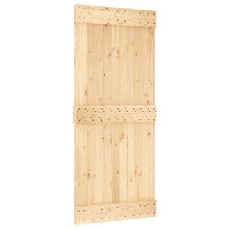 vidaXL Puerta Corredera Narvik Natural Y Negro 90 X 210 Cm (213,5 Cm) Vidaxl
