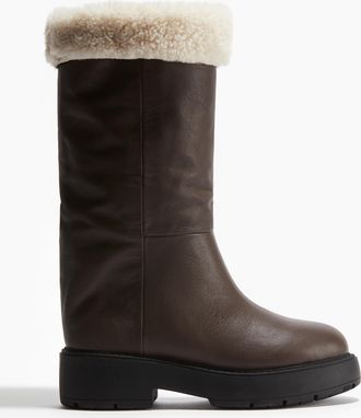 H&M Lederstiefel mit Warmfutter - Brown