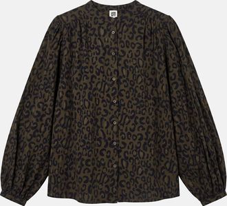 La Redoute Collections Oversized overhemd met mao-kraag en luipaardprint, Signature LISE