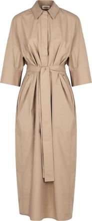 P.A.R.O.S.H. Womens Belted Cotton Dress - Tan - Size Medium