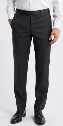 Zanella Parker Platinum Super 130s Gabardine Dress Pants in Dark Grey at Nordstrom, Size 33